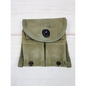 US Korean Era M1 Cal 30 Carbine Or Rifle Canvas Pocket Ammunition Magazine Pouch